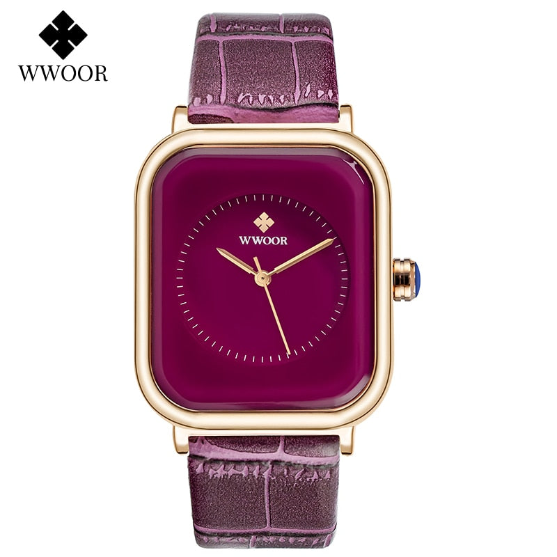 Relógios femininos WWOOR 2023! Relógio com pulseira de diamante de luxo, marca ouro quartzo. Presente para mulheres.